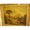 Image 1 : 19th century oil on canvas in gilt frame, castle in landscape £70 - 90...