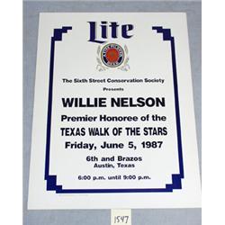 5 WILLIE NELSON/LITE BEER POSTER