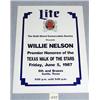 Image 1 : 5 WILLIE NELSON/LITE BEER POSTER