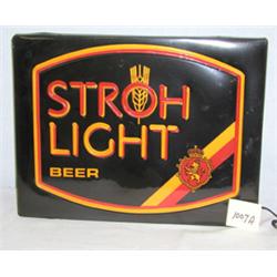 3 STROH'S LIGHT BEER SIGN/LIGHT  FAIR COND.