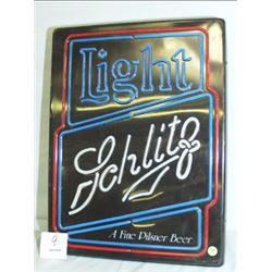 1 LIGHT SCHLITZ LIGHTED PLASTIC SIGN.H21