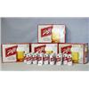 Image 1 : 111 SCHLITZ BEER BANKS. 4 BOXES & 15 CANS. A FEW DENTED,MOST LIKE NEW. 4 BOXES STACKED ARE H21",...
