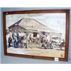 Image 1 : 1 PEARL BEER SIGN JUDGE ROY BEAN W/WOOD FRAME.SOME STAINING AND WRINKLES. H28", L39.5". WEIGHT 5L...