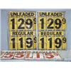 Image 1 : 4 GAS PRICE SIGNS IN GOOD COND. 2=24.5"X37", 2=49"X37". TOTAL WEIGHT 72LBS....