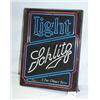 Image 1 : 1 LIGHT SCHLITZ PLASTIC LIGHTED SIGN. H20.5" L15.5", W6". GOOD CONDITION. WEIGHT 3LBS....