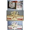 Image 1 : 1 LONESTAR SIGN OF CARDBOARD IN FAIR A COND. COPYRIGHT 1988. H21" L38". WEIGHT 1LB. 1 KRUEGER BEE...