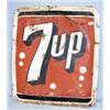 Image 1 : 1 7UP SIGN WITH SOME RUST,DENTS, AND FADING.H36",L31". WEIGHT 7.5LBS....