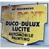 Image 1 : 1 DUPONT AUTO PAINT DOUBLE SIDED SIGN WITH RUST AND SOME FADING. H30", L36.5". WEIGHT 16LBS....