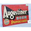 Image 1 : 1 AUGUSTINER BEER-METAL SIGN- "PROPERLY AGED WAGNER THAT'S THE BEER", COLUMBUS, OHIO. GOOD COND....