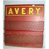 Image 1 : 1 AVERY SIGN/RACK OF METAL WITH SOME RUST ON BASE. H39.5", L36.5". WEIGHT 26LBS....