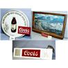 Image 1 : 1 COORS BEER SIGN IN PLASTIC. FAIR COND. H16", L13".WT 1LB. 1 COORS SIGN MOUNTAIN SCENE OF PLASTI...