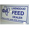 Image 1 : 1 TEXAS FEED SIGN OF METAL IN GOOD COND. H20", L36". WT. 2.5LBS....