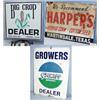 Image 1 : 1 GROWERS DEALER SIGN OF METAL WITH SOME BENDING AND RUST. H30.5", L22". WEIGHT 4.5LBS. 1 BIG CRO...