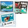 Image 1 : 1 SALEM CIGARETTE PLASTIC SIGN OPEN-CLOSE-SLIDE. GOOD COND. H9.5", L11". WT 1LB. 1 SALEM CIGARETT...