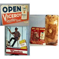 1 VICEROY CIGARETTE SIGN OPEN/ CLOSED DOUBLE SIDED. OF CARD- BOARD. H9 ...