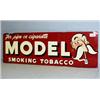 Image 1 : 1 MODEL TOBACCO SIGN OF METAL WITH MINOR RUST. H11.5", L34.5 IN. WEIGHT 2LBS....