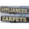 Image 1 : 1 "APPLIANCES" WOOD SIGN-MOVIE PROP DOUBLE SIDED. H11.5", L66 W1". WORN CHIP ON ONE SIDE. WT 17LB...