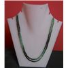 Image 1 : Emerald Shaded Double Line 66.80 CTW Necklace in Silver