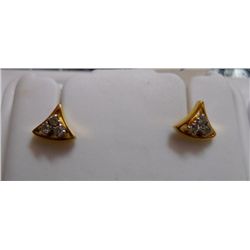 Earring of Diamond 0.16 Ctw in 2.56g 18kt Yellow Gold