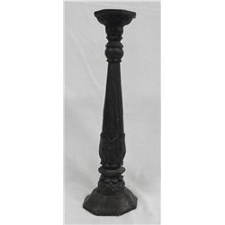 Tall Carved Wood Candlestick