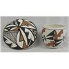 Image 1 : Two Acoma Polychrome Pieces, Seed Pot & Bowl