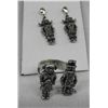 Image 1 : Sterling Silver Kachina Ring & Matching Earrings