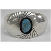 Image 2 : Navajo Sterling and Shadow-Box Turquoise Bracelet