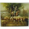 Image 1 : Original Cowboy Oil Painting by W. Hackert
