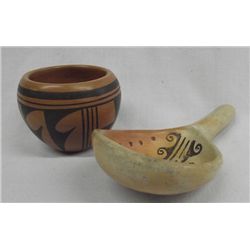 Hopi Decorated Ladle and Bowl