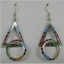 Zuni Sterling Multi-Stone Earrings