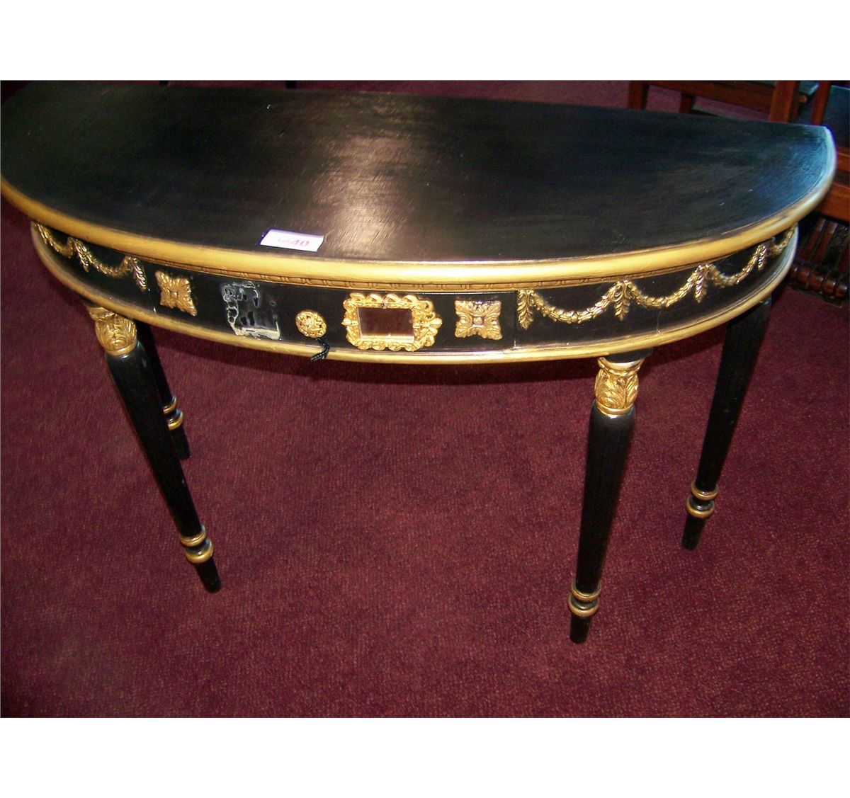 BLACK & GOLD HALF MOON TABLE