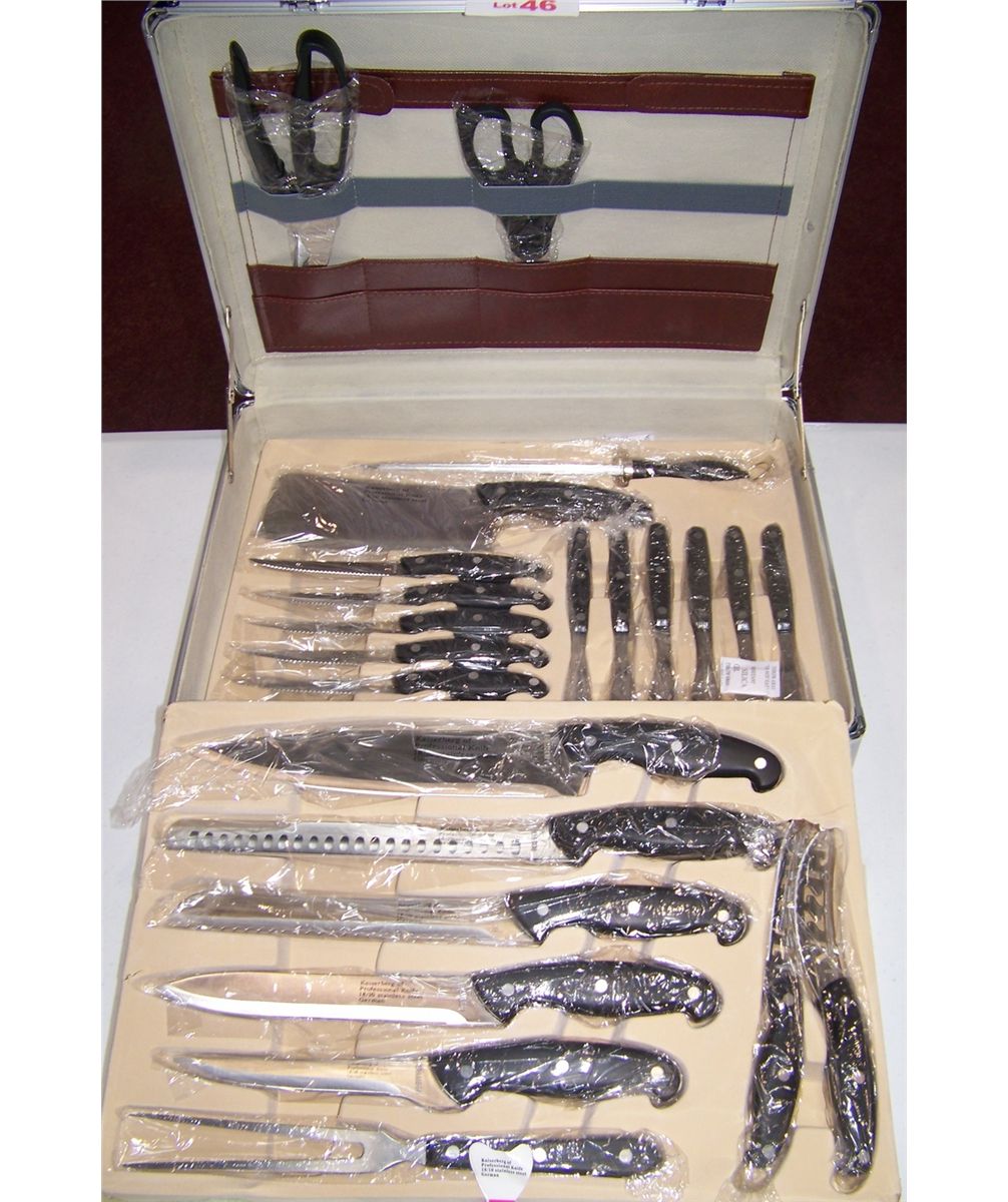 KAISERBERG PROFESSIONAL KNIFE SET. NEW IN PRESENTATION CASE, GERMAN 18/