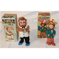2 Wind-up Monkey Toys