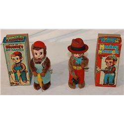 2 Wind-up Monkey Toys
