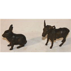 2 Cast Iron Animal Banks