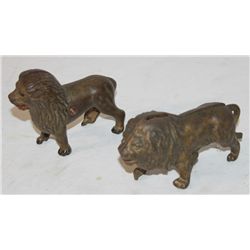 2 Cast Iron Animal Banks