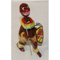 Tin Wind-up African Warrior Toy