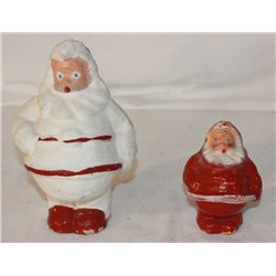 2 Paper Mache Santas