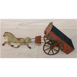 Tin Cart with Horse Toy