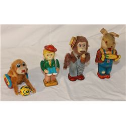 4 Wind-up Tin Toys