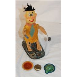 Fred Flinstone Frankonia Tin Drummer Toy