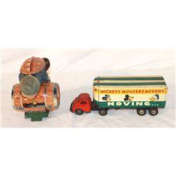 Mickey Mouse Moving Van & Turtle on Barrel Toy