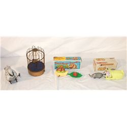 Wind-up Pigeon, Birdcage, & Other Toys