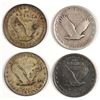 Image 2 : 4 STANDING LIBERTY QUARTERS (17 T1,18,20,23) GOOD-FINE