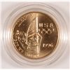 Image 1 : 1996 OLYMPIC FLAG BEARER UNCIRCULATED SCARCE LOW MINTAGE $5 GOLD COMMEMORATIVE