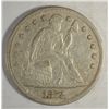 Image 1 : 1872 SEATED DOLLAR AU-50 FULL EAGLE FEATHERS ON REVERSE, WELL STRUCK