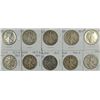 Image 1 : 10 WALKING LIBERTY HALF DOLLARS (16,16-D,17,17-D OBV, 17-D REV,17-S OBV, 17-S