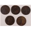 Image 1 : 5 LOW GRADE LARGE CENTS. ESTIMATE $40- $50.