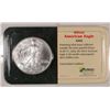 Image 1 : 2002 GEM BU AMERICAN SILVER EAGLE IN SEALED PLASTIC DISPLAY HOLDER 1 Oz. SILVER