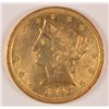 Image 1 : 1845 $5.00 GOLD, MS-62 RARE DATE AND TYPE